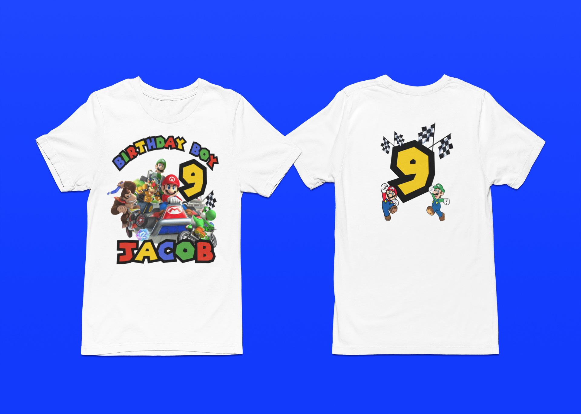Custom Mario Cart Kids Birthday t-shirt. FREE SHIPPING!!!