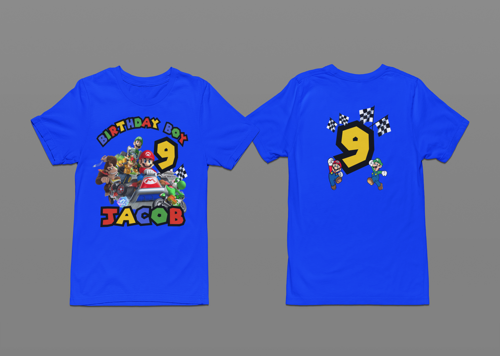 Custom Mario Cart Kids Birthday t-shirt. FREE SHIPPING!!!