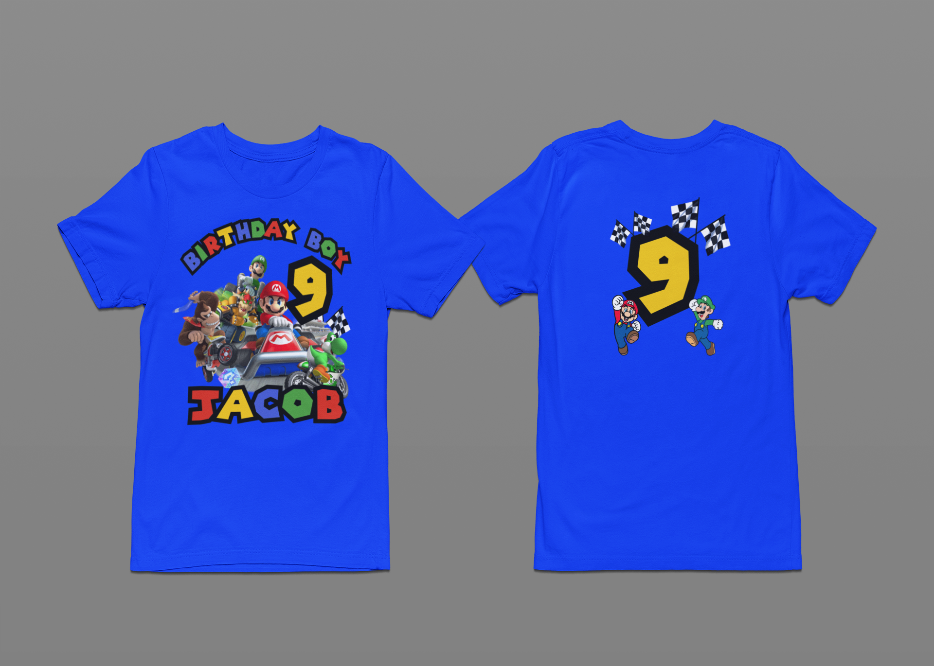 Custom Mario Cart Kids Birthday t-shirt. FREE SHIPPING!!!