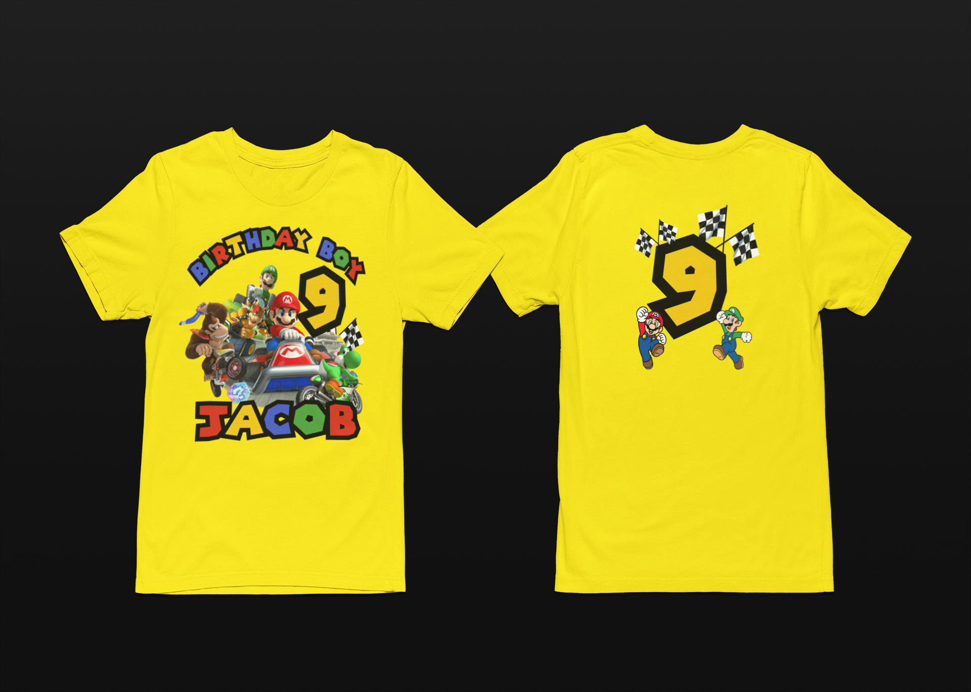 Custom Mario Cart Kids Birthday t-shirt. FREE SHIPPING!!!