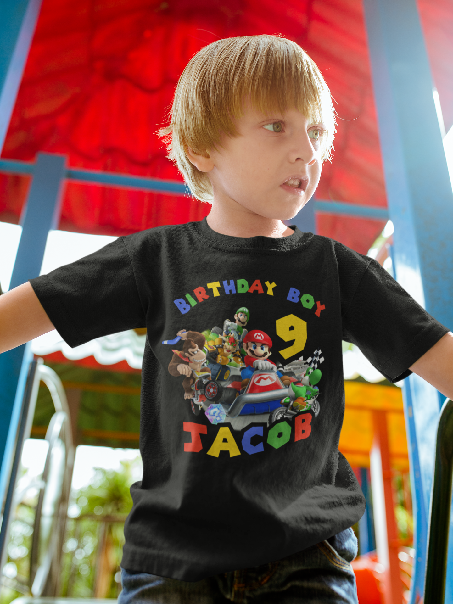 Custom Mario Cart Kids Birthday t-shirt. FREE SHIPPING!!!
