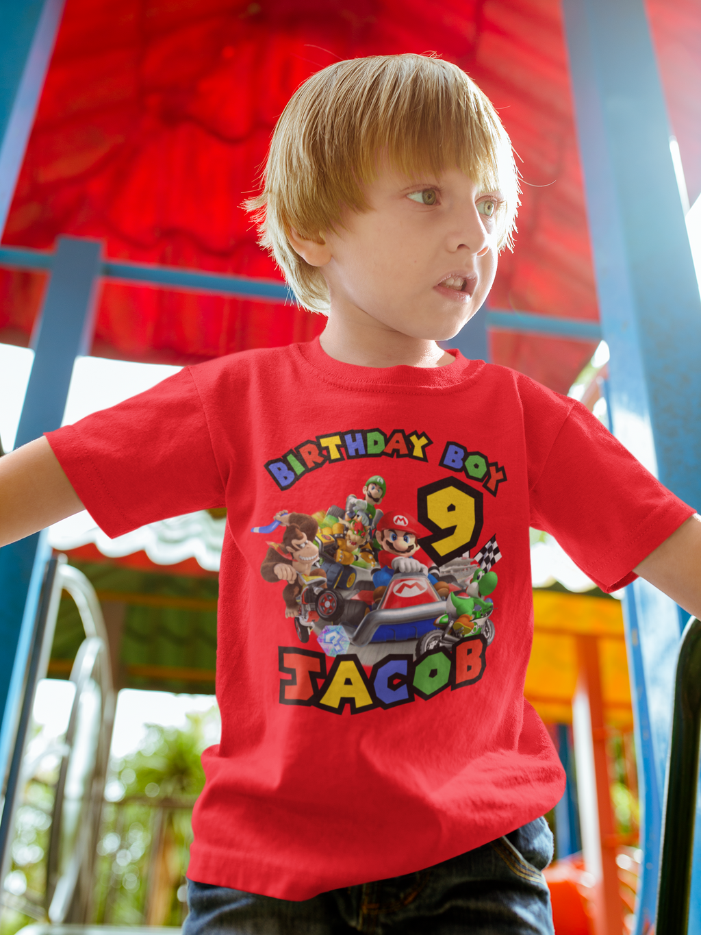 Custom Mario Cart Kids Birthday t-shirt. FREE SHIPPING!!!