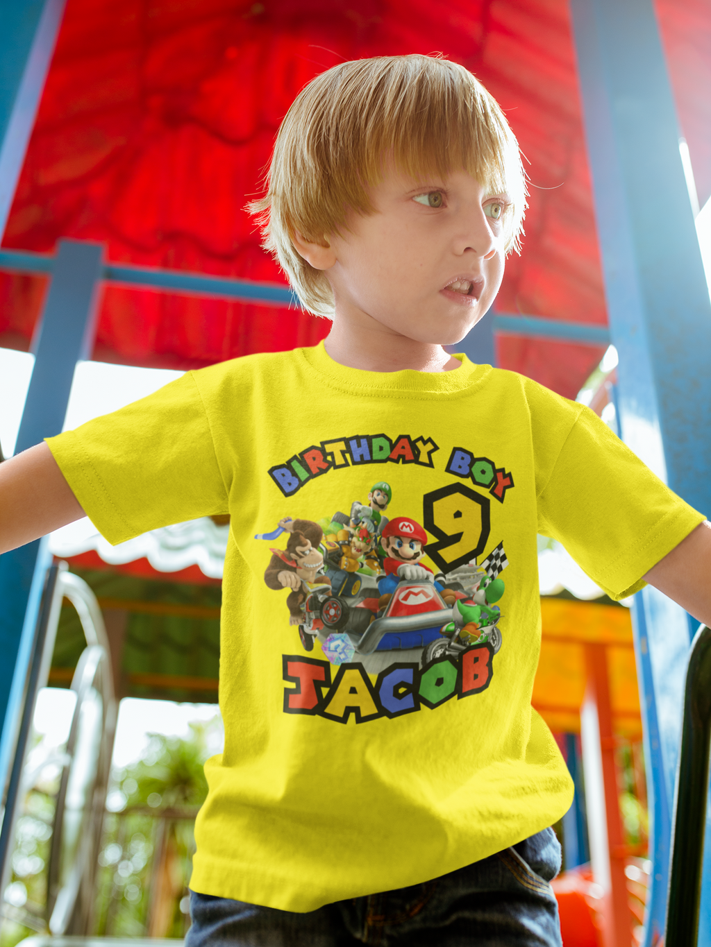 Custom Mario Cart Kids Birthday t-shirt. FREE SHIPPING!!!