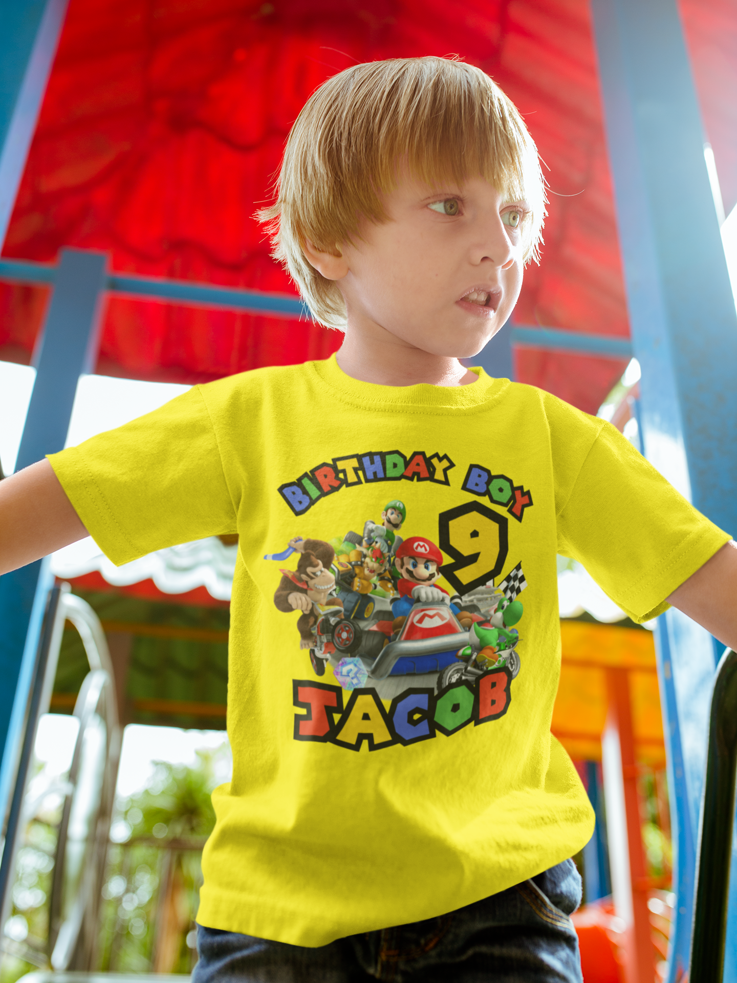 Custom Mario Cart Kids Birthday t-shirt. FREE SHIPPING!!!