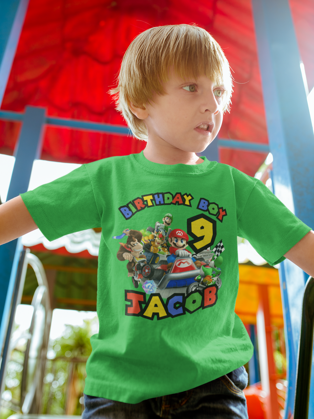 Custom Mario Cart Kids Birthday t-shirt. FREE SHIPPING!!!