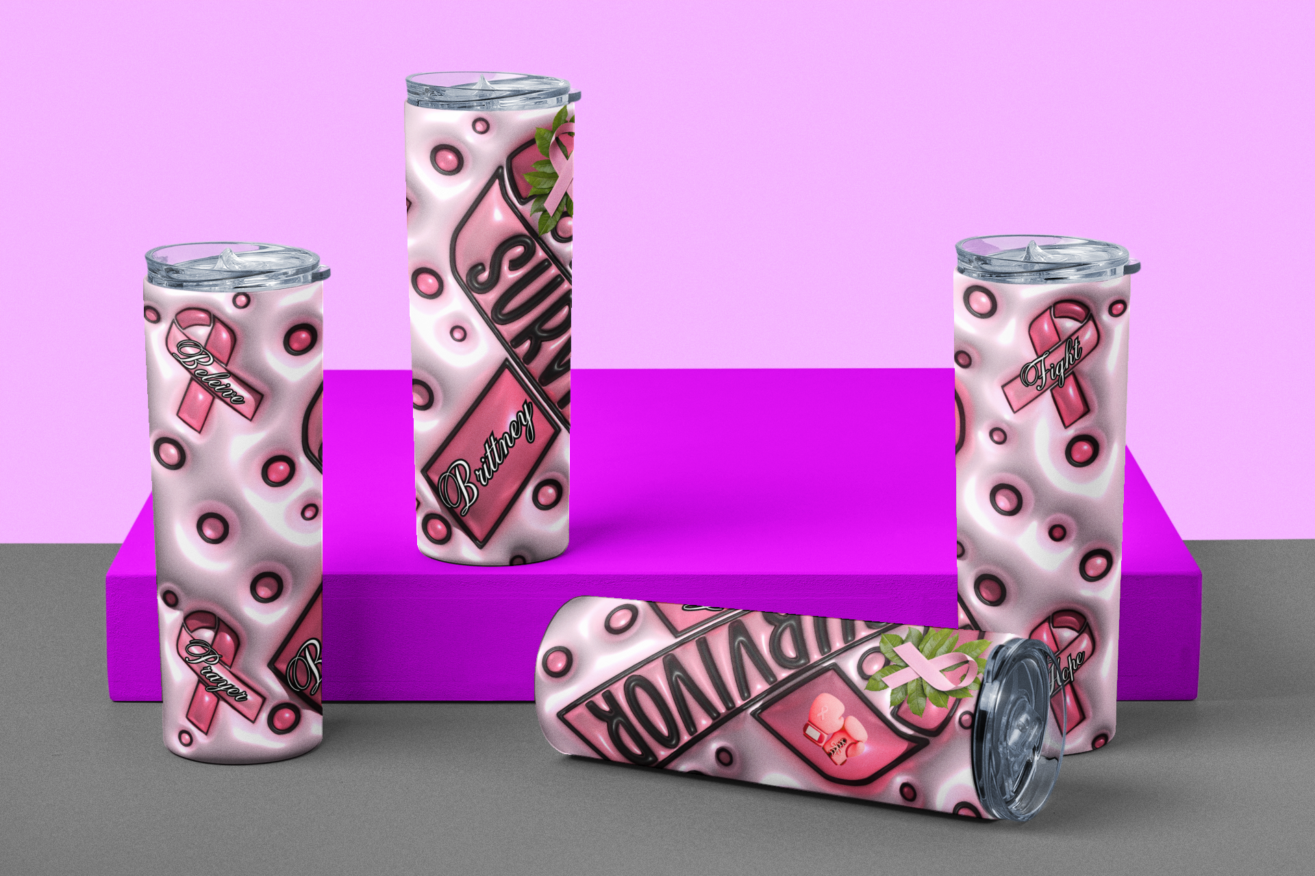 Custom Breast Cancer Survivor Tumbler