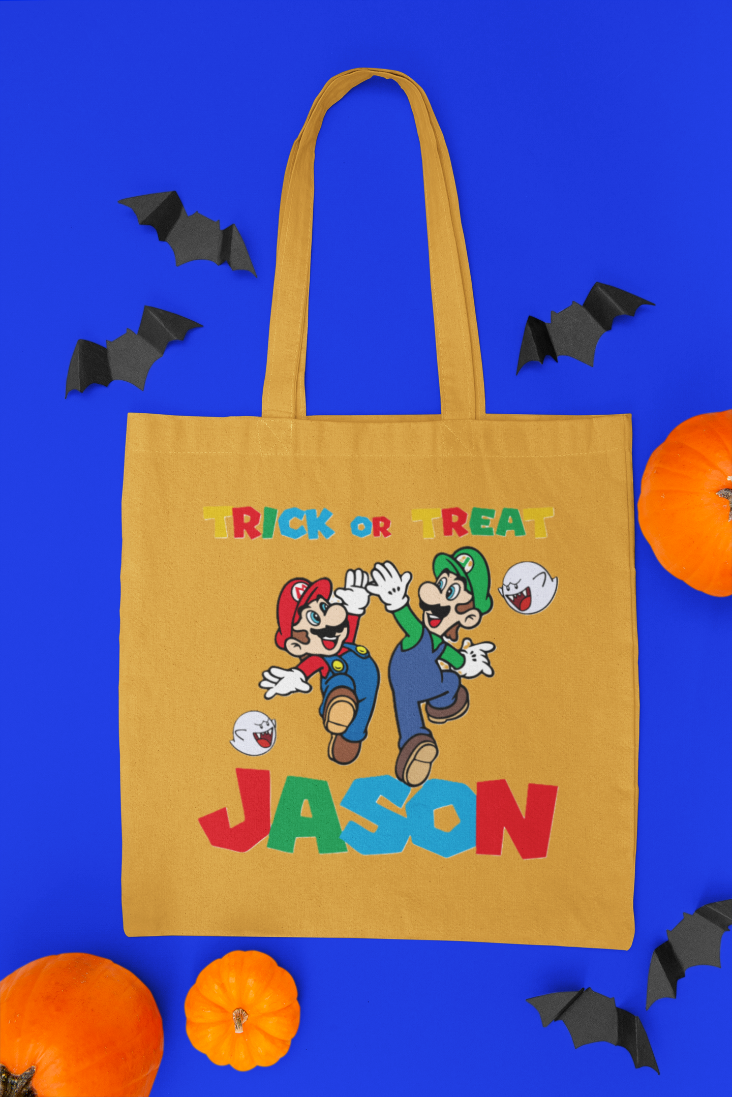 Custom Mario Trick or Treat Bags. FREE SHIPPING!!!
