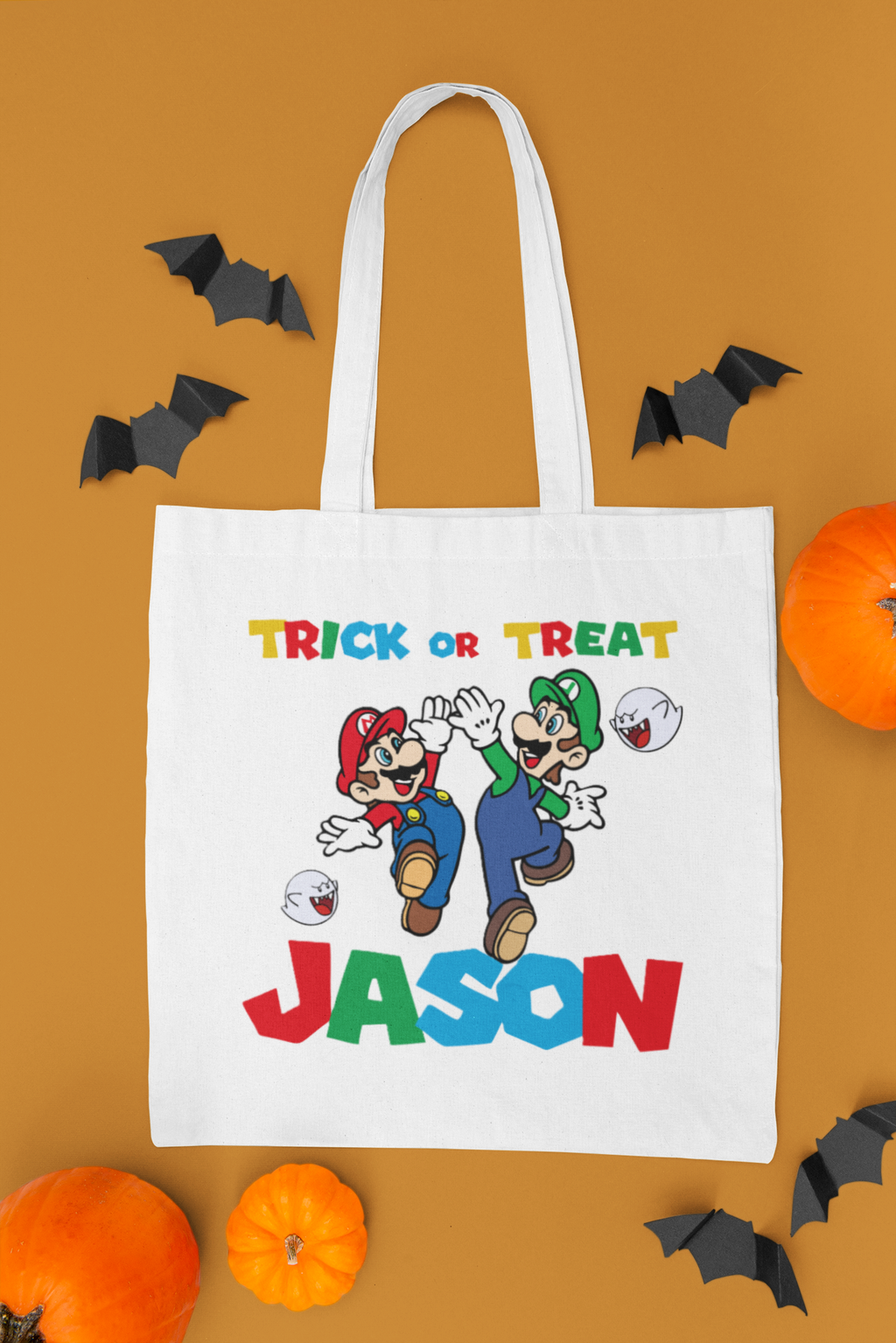 Custom Mario Trick or Treat Bags. FREE SHIPPING!!!