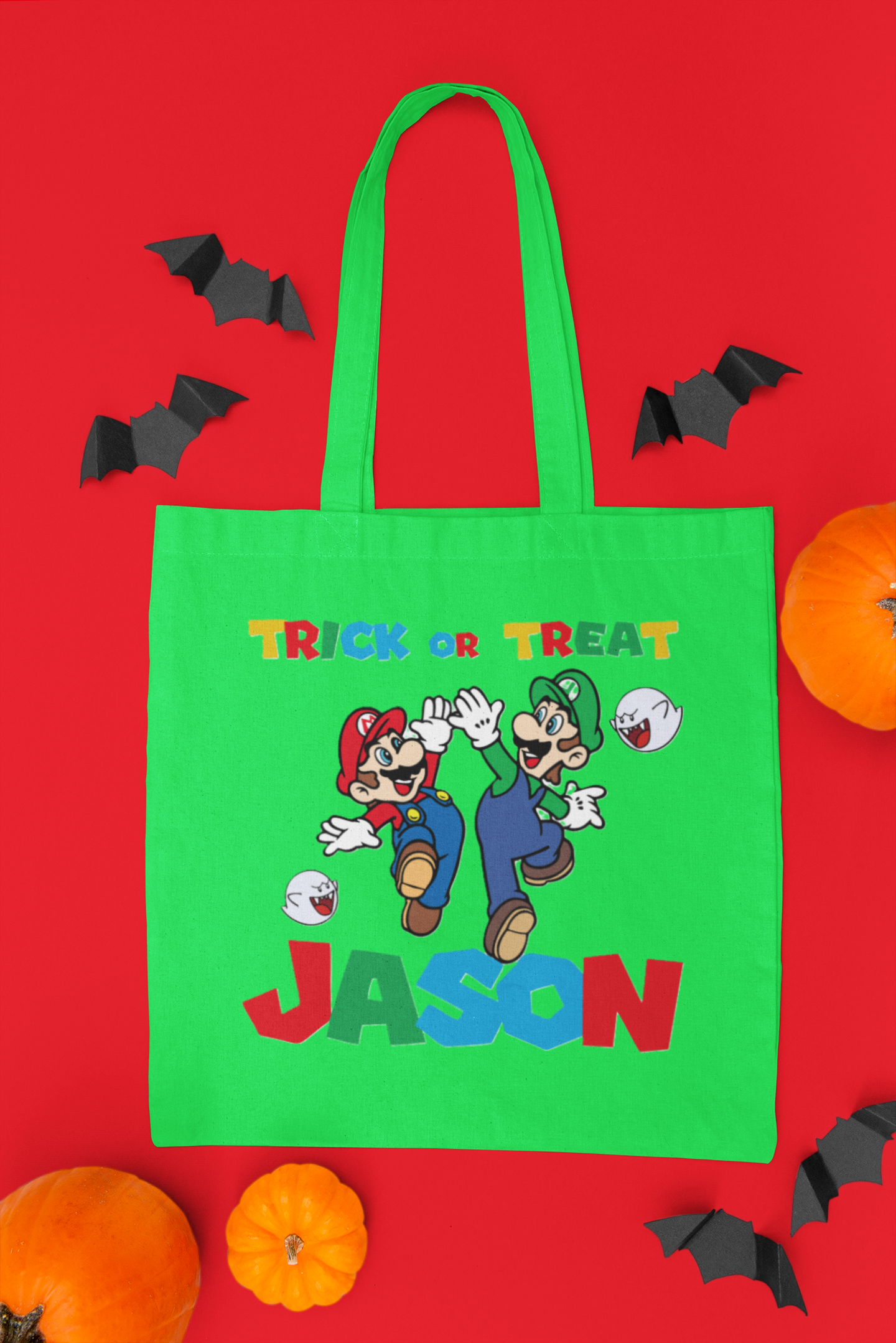 Custom Mario Trick or Treat Bags. FREE SHIPPING!!!