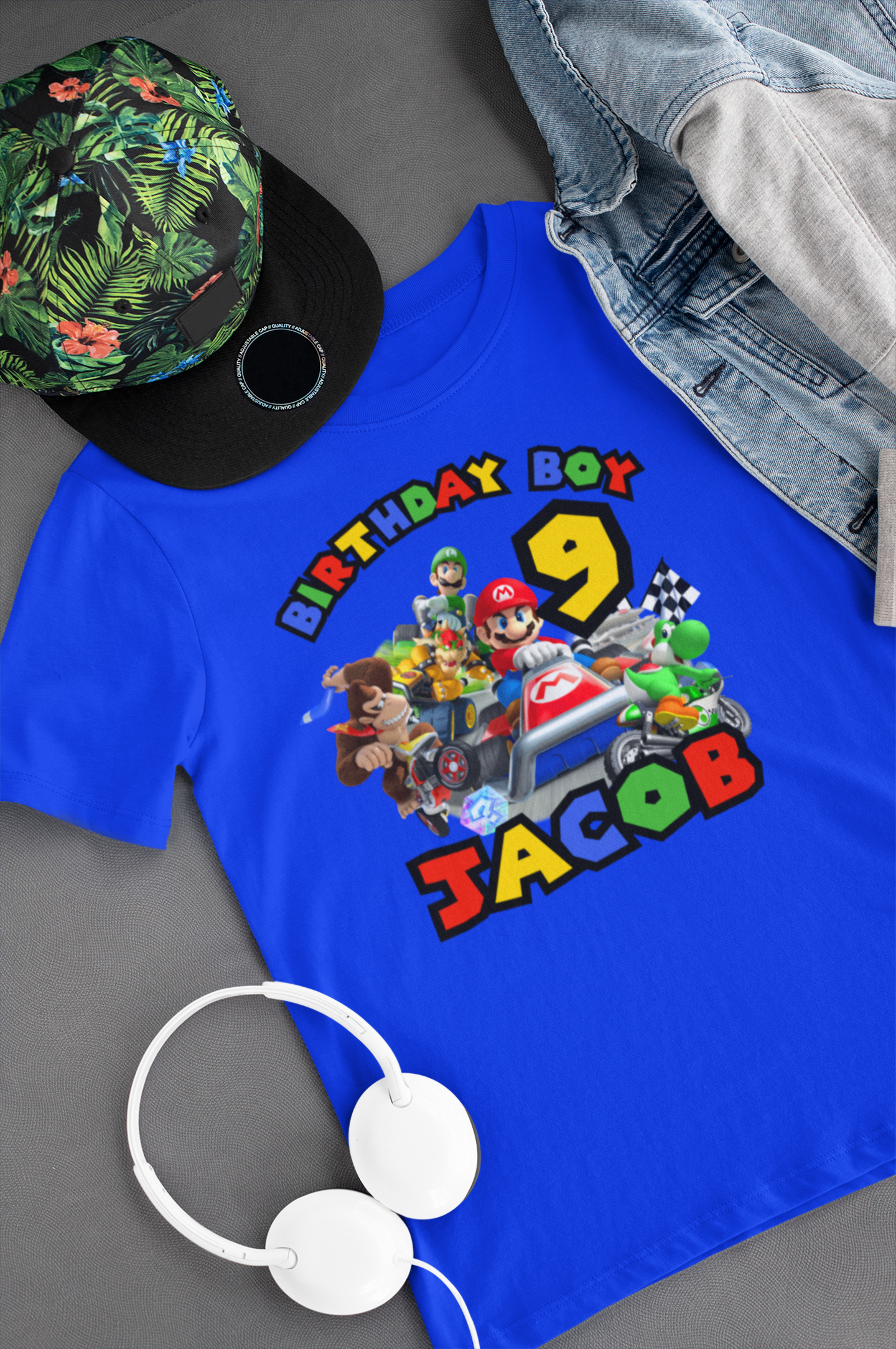 Custom Mario Cart Kids Birthday t-shirt. FREE SHIPPING!!!
