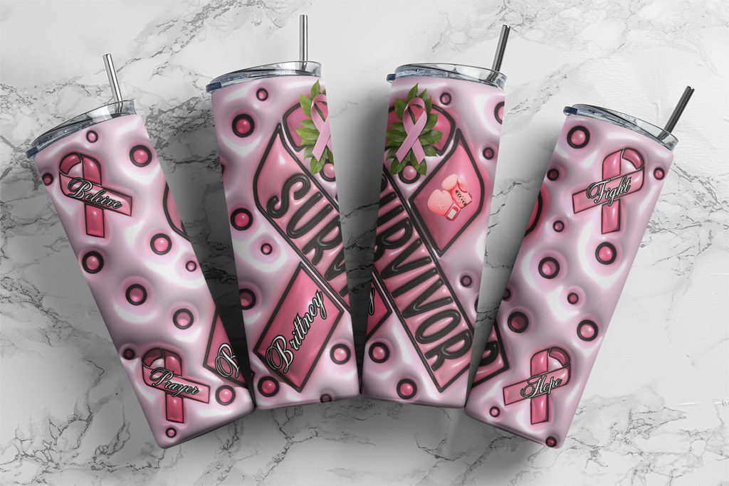 Custom Breast Cancer Survivor Tumbler