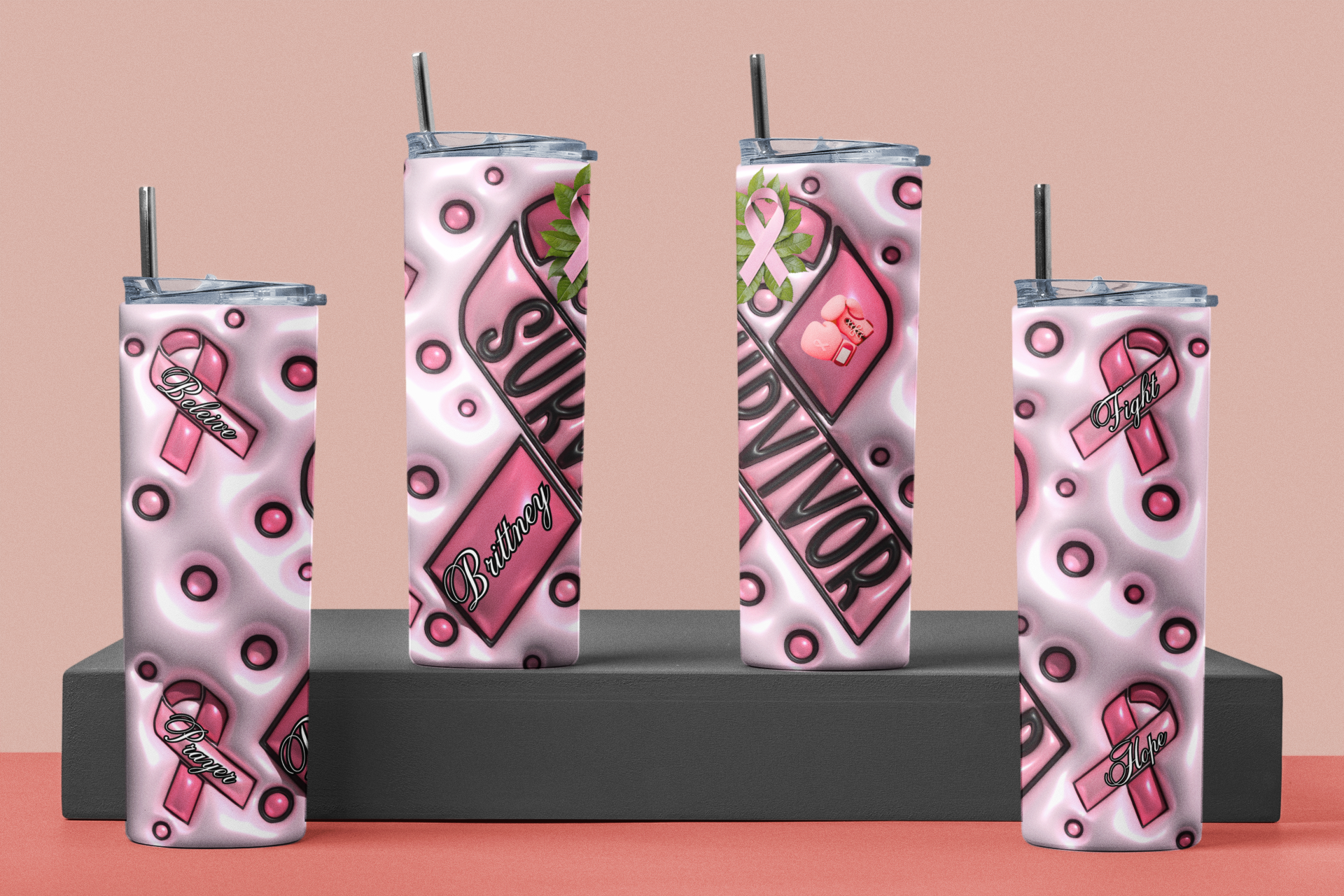 Custom Breast Cancer Survivor Tumbler