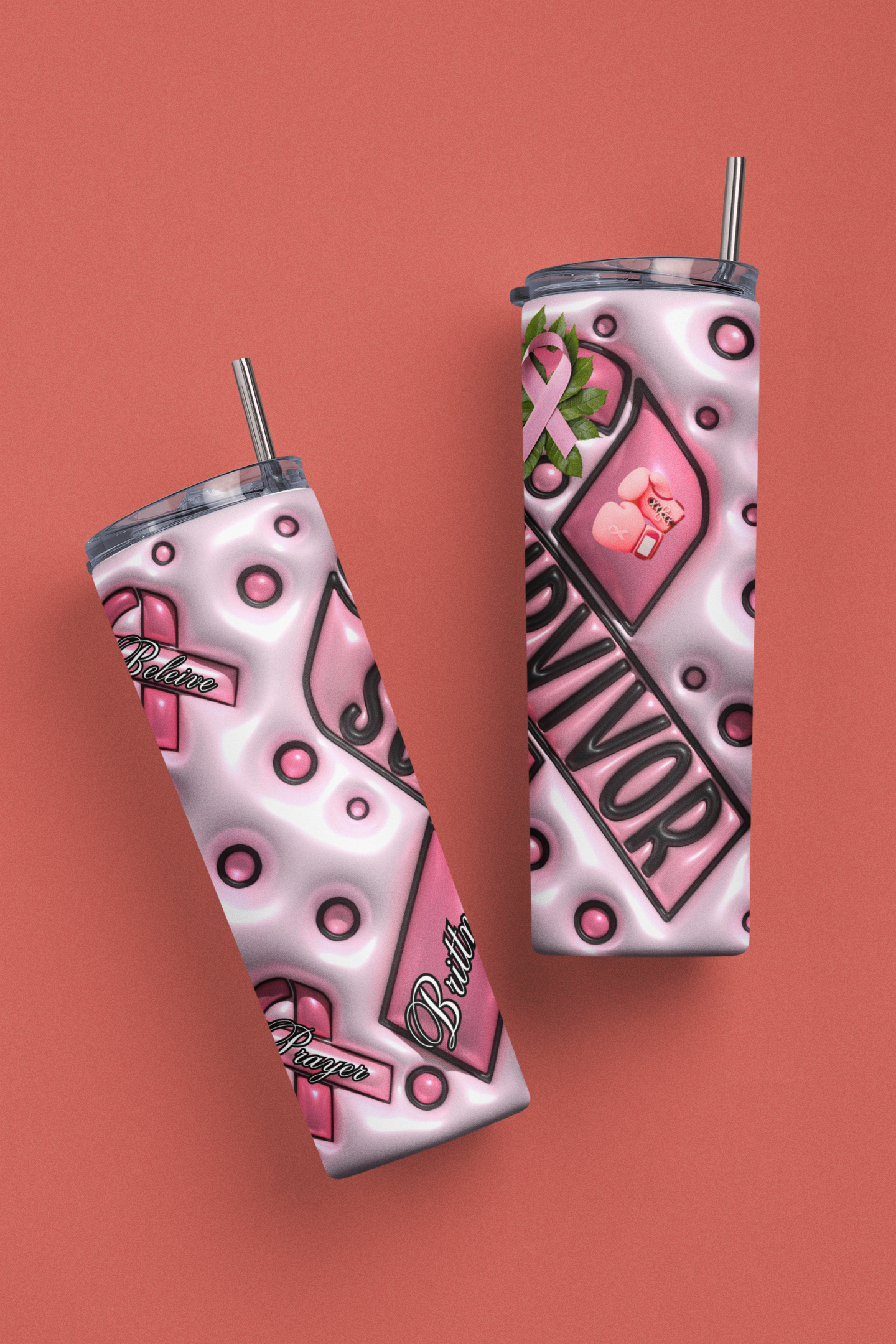 Custom Breast Cancer Survivor Tumbler